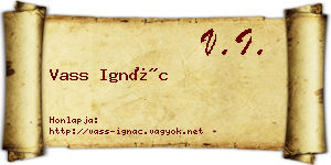 Vass Ignác névjegykártya