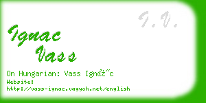 ignac vass business card